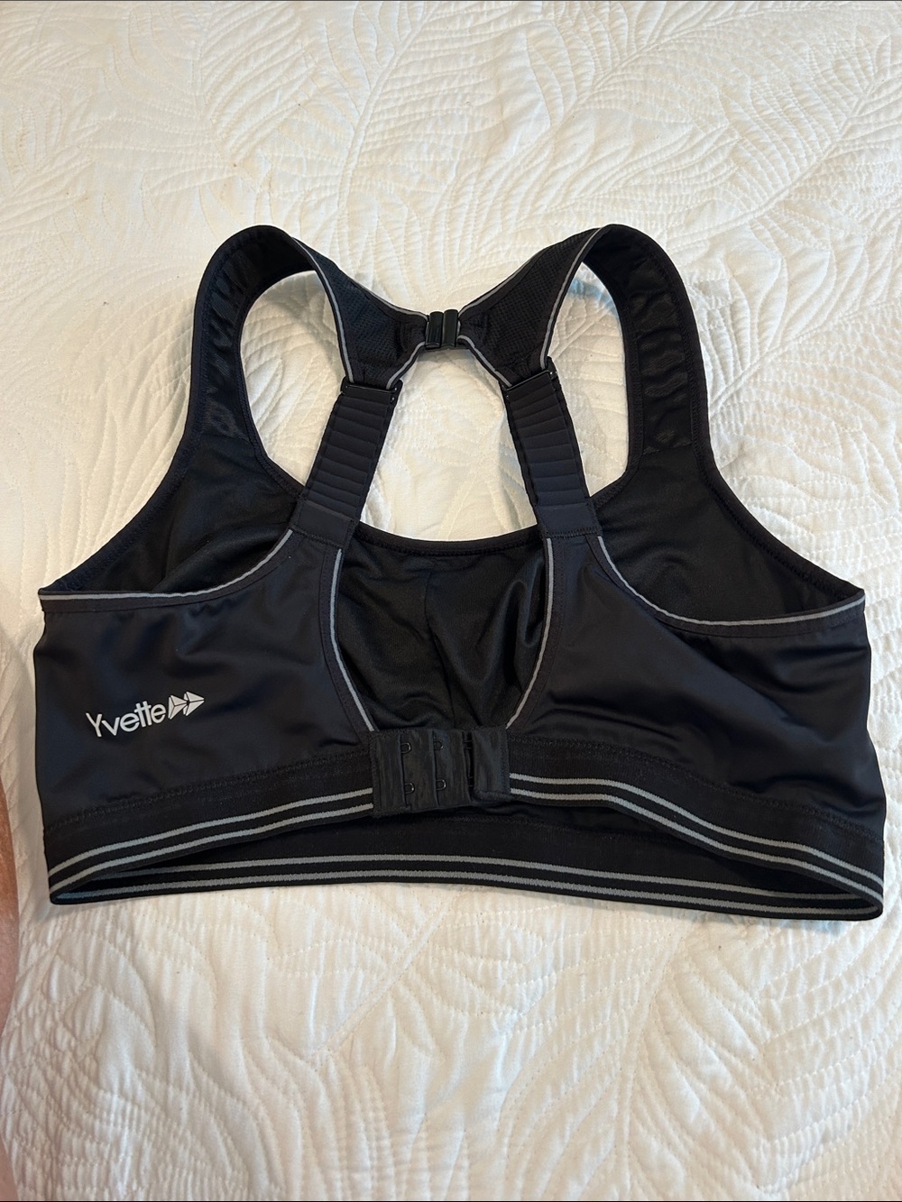Yvette High-Support Black Racerback Sports Bra